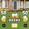 Big Dot of Happiness Cheers and Beers to 50 Years - Yard Sign and Outdoor Lawn Decorations - 50th Birthday Party Yard Signs - Set of 8